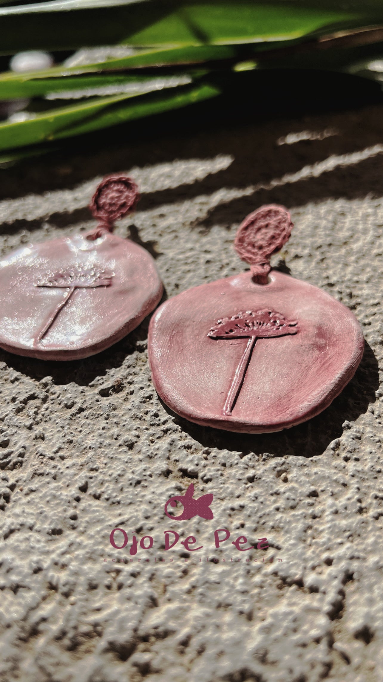 PENDIENTES CERÁMICA CON CROCHET “UMBELA”