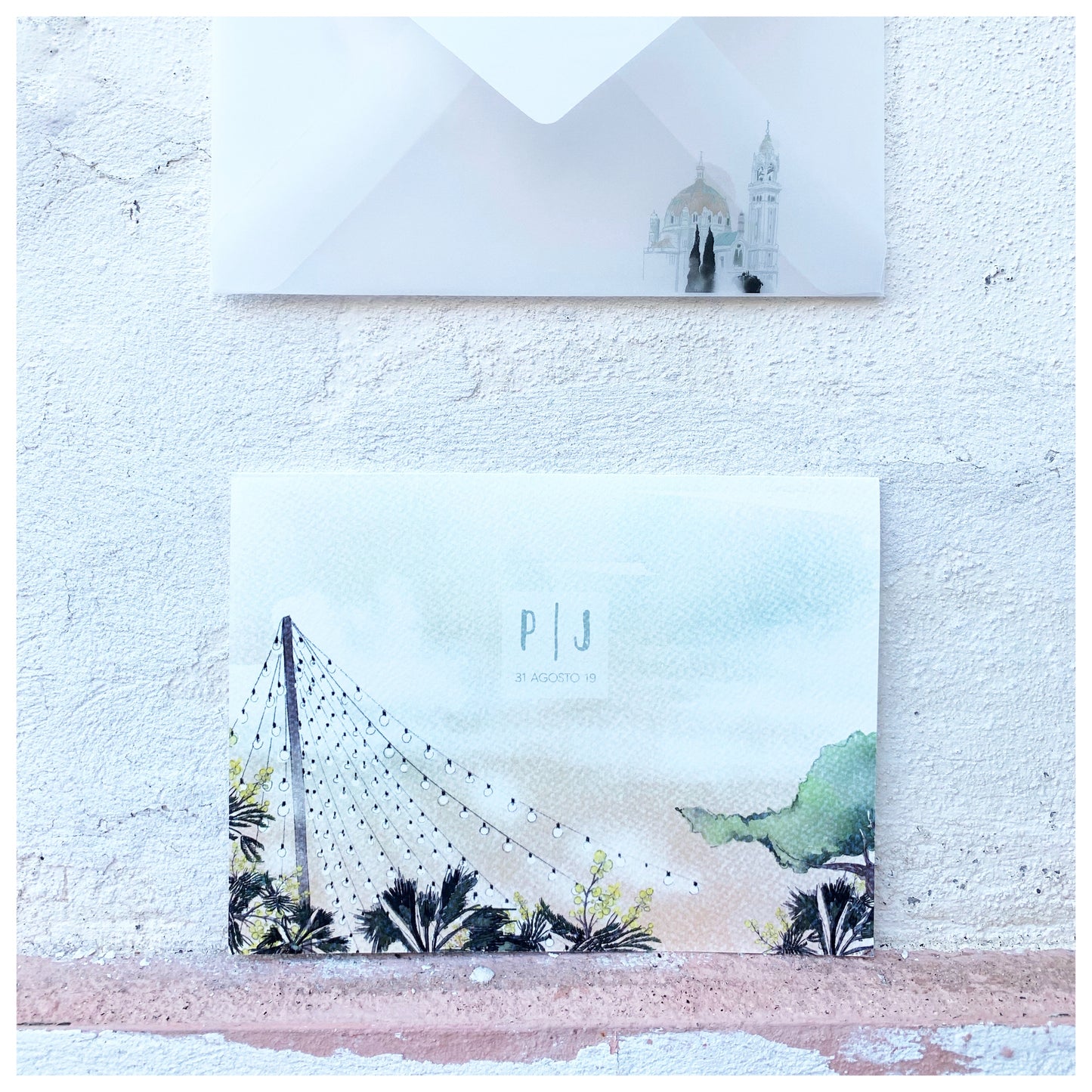 INVITACIONES DÍPTICO + SOBRE PERSONALIZADAS