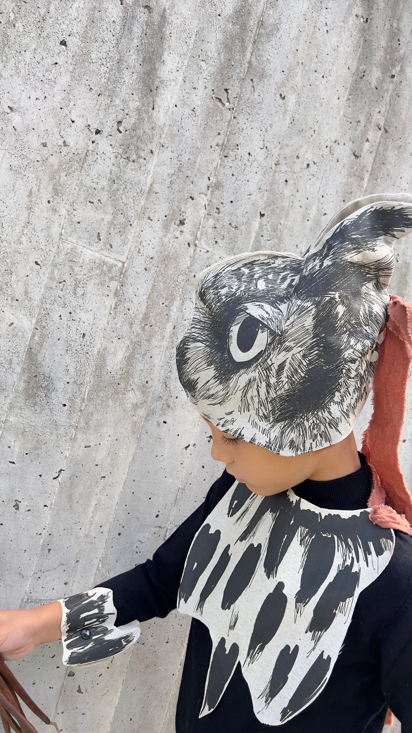 DISFRAZ ANIMALES PINTADO A PLUMILLA (LECHUZA)