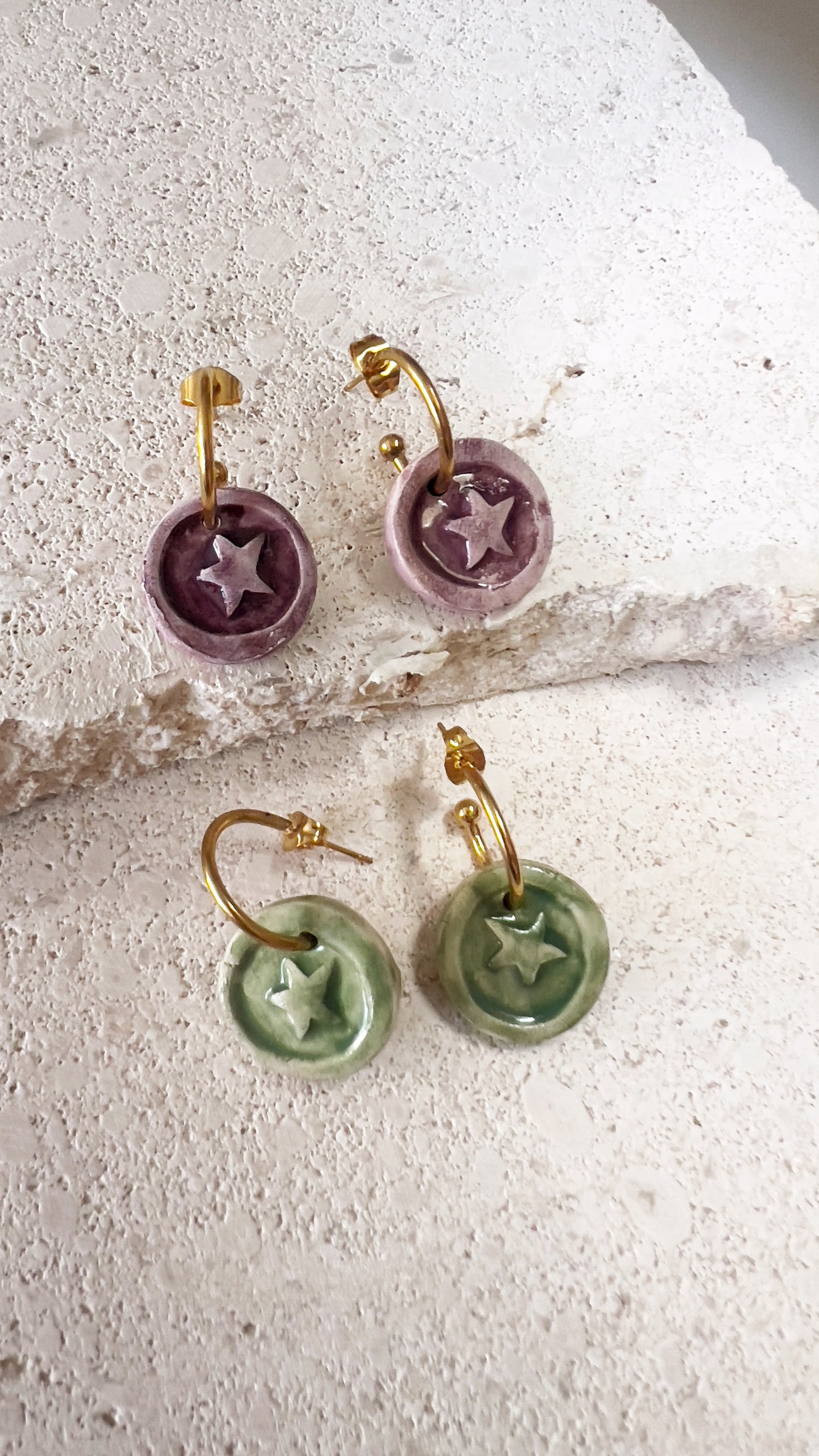 MINI PENDIENTES CERÁMICA ESTRELLA