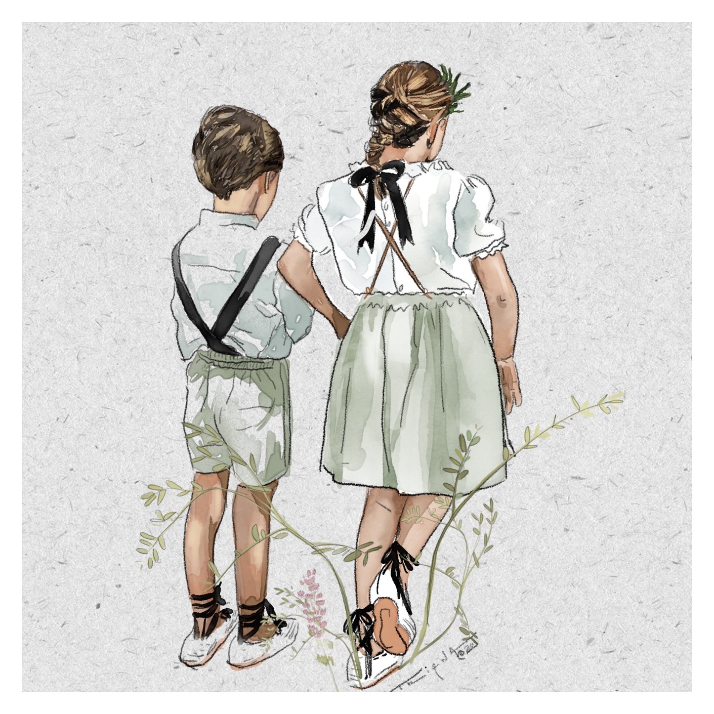 ILUSTRACIÓN DIGITAL COMUNIÓN DE ESPALDAS