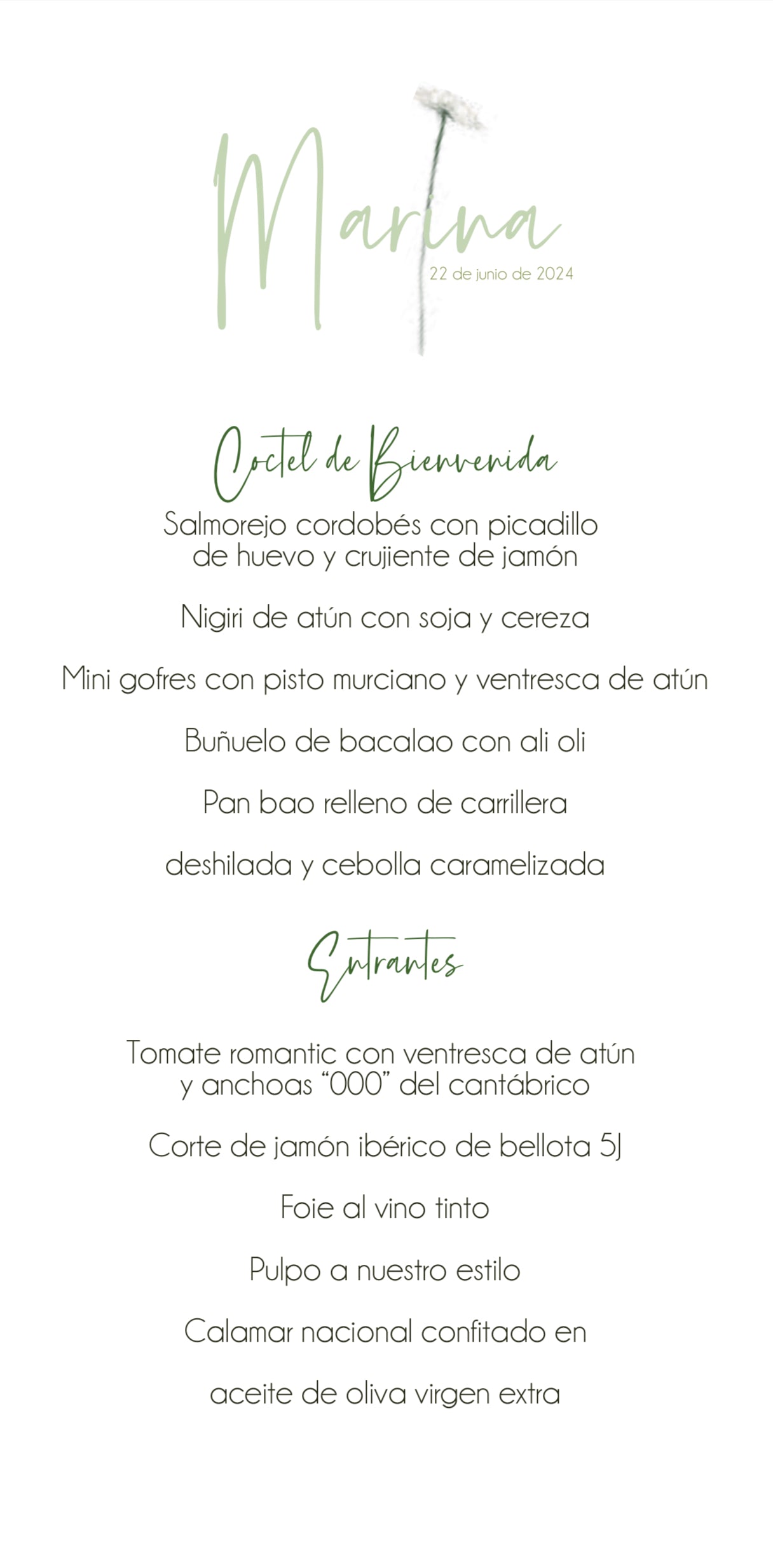 MENÚ COMUNIÓN