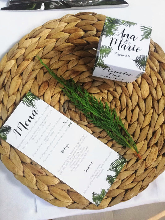 IMPRESIÓN MENÚS A JUEGO CON LA INVITACION