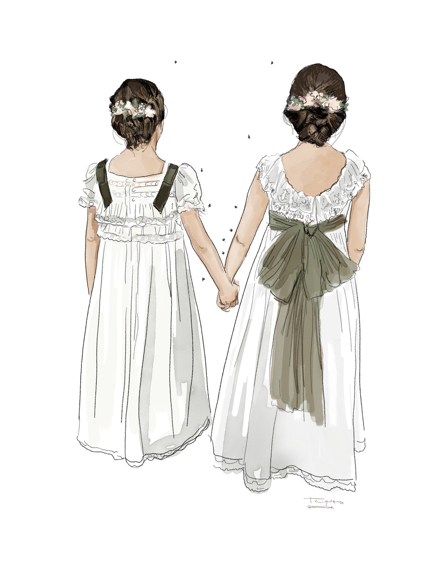 ILUSTRACIÓN DIGITAL COMUNIÓN DE ESPALDAS