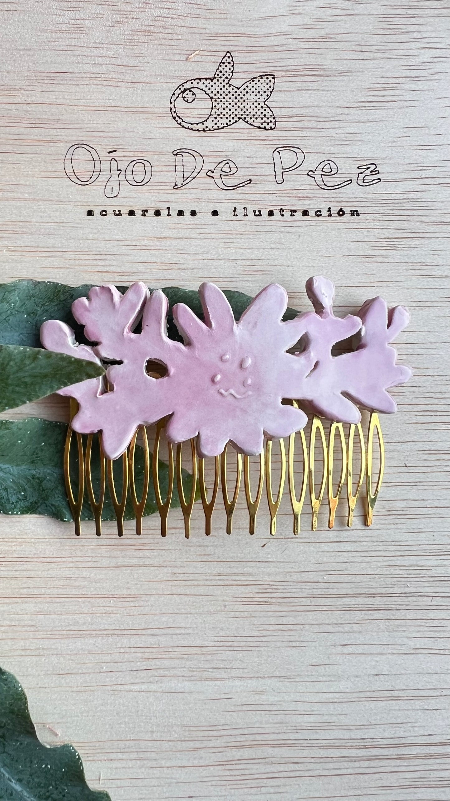 PEINA CERÁMICA “FLOR CON PISTILOS”