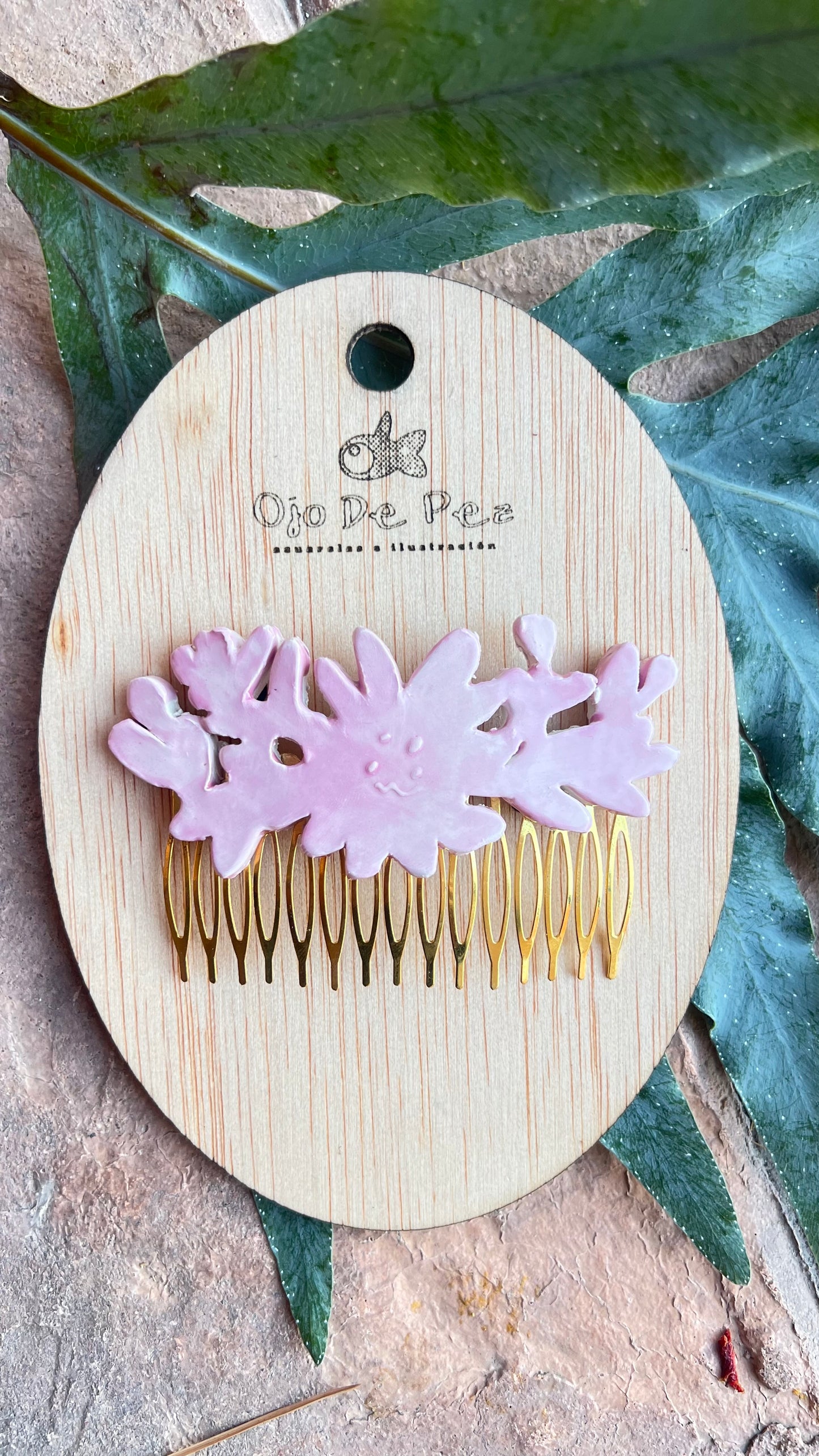 PEINA CERÁMICA “FLOR CON PISTILOS”