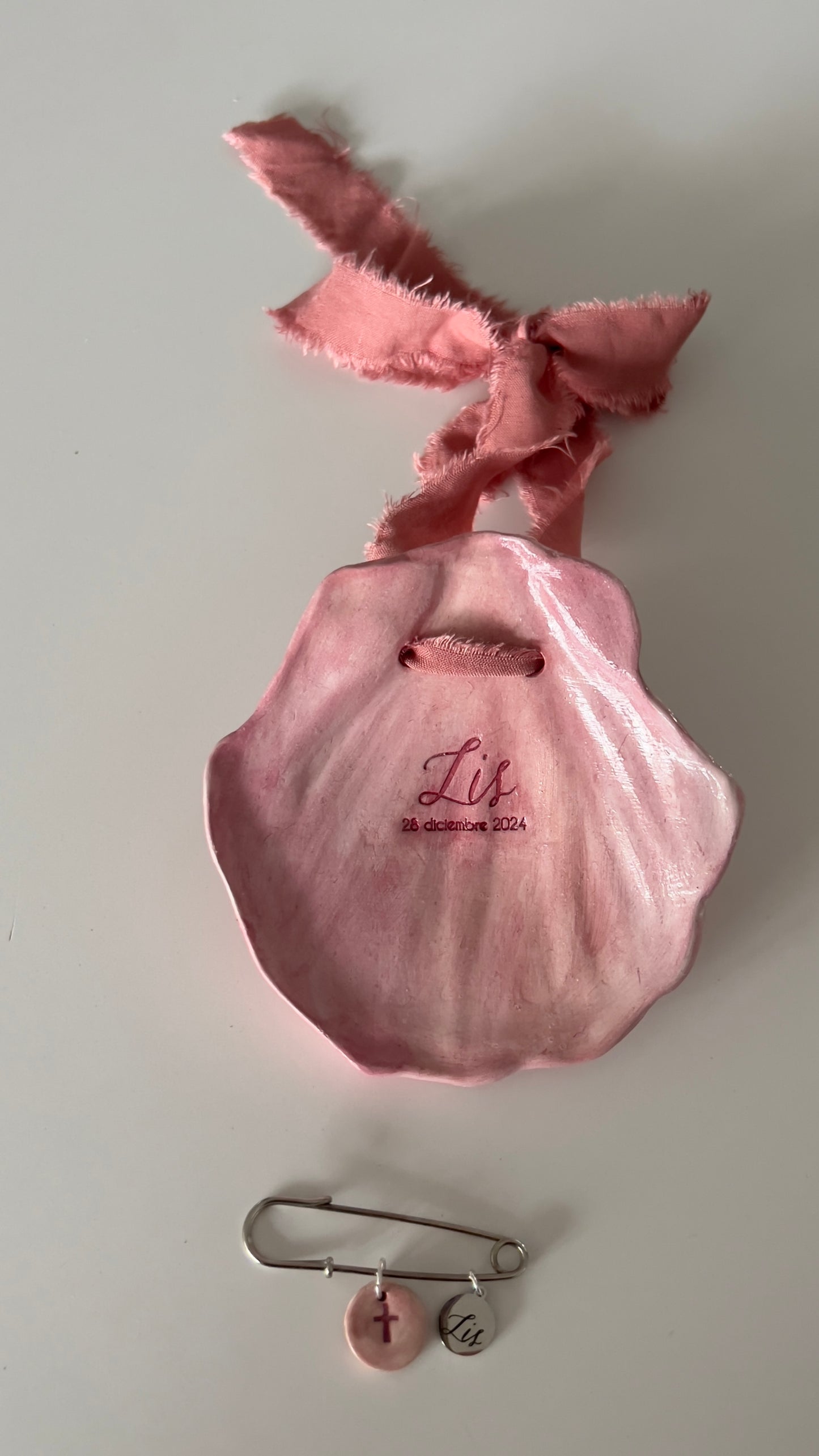 CONCHA BAUTISMO PERSONALIZADA CERÁMICA