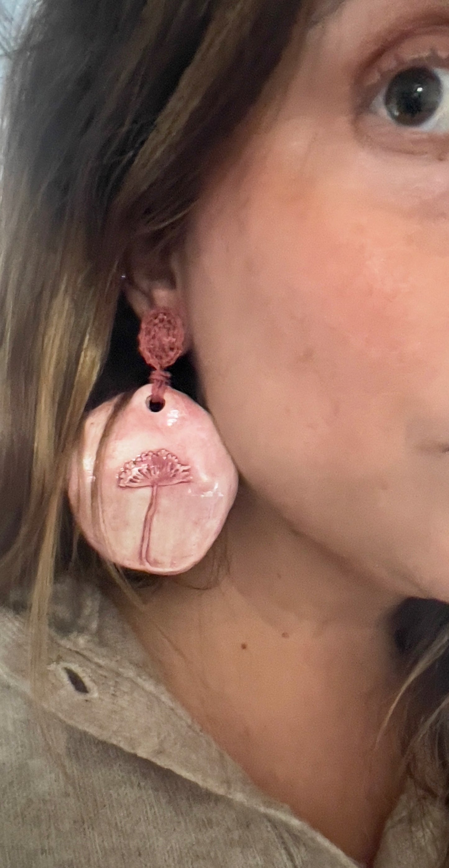 PENDIENTES CERÁMICA CON CROCHET “UMBELA”