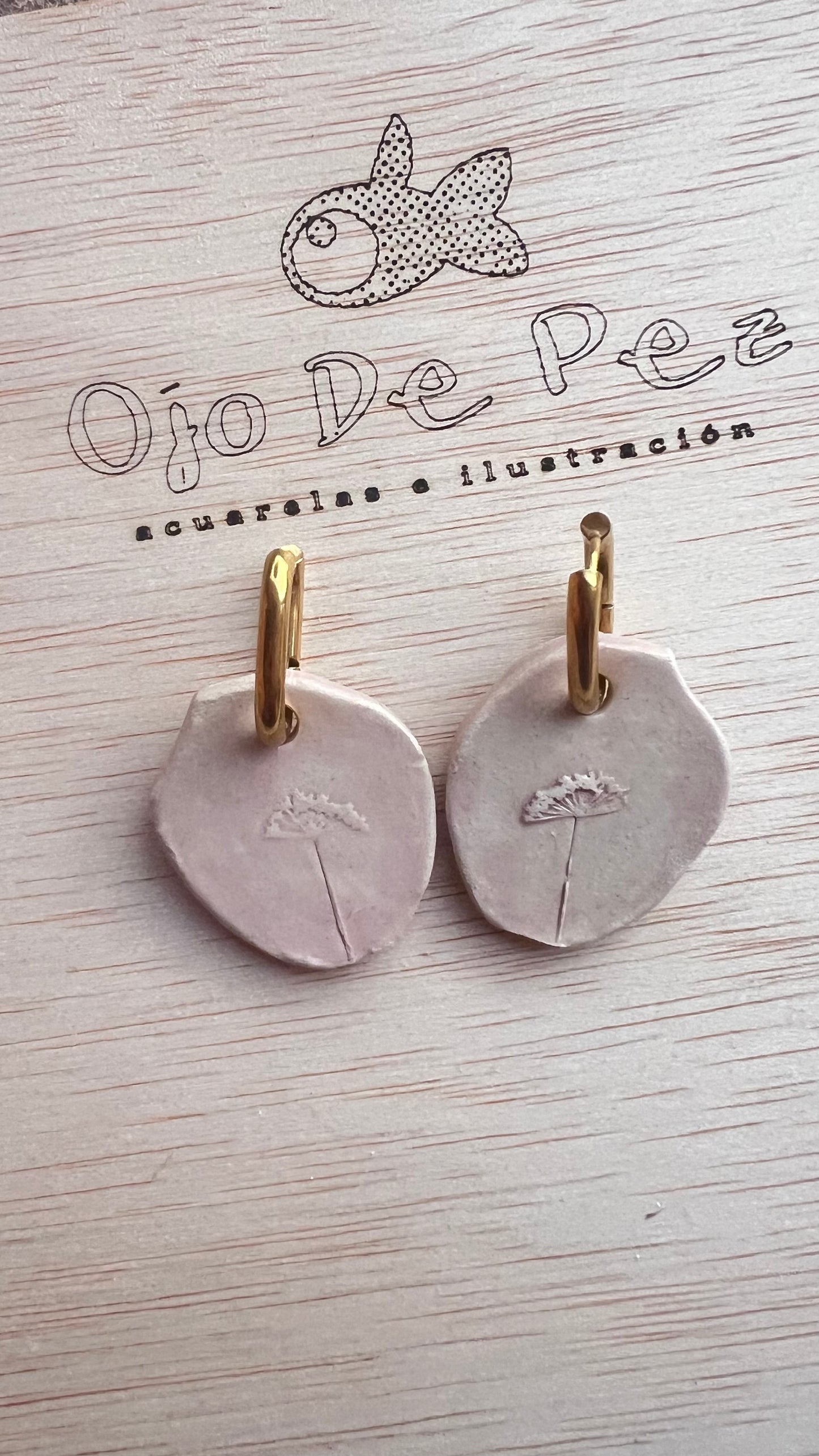 PENDIENTES CERÁMICA “UMBELA” CON ARETES tamaño S