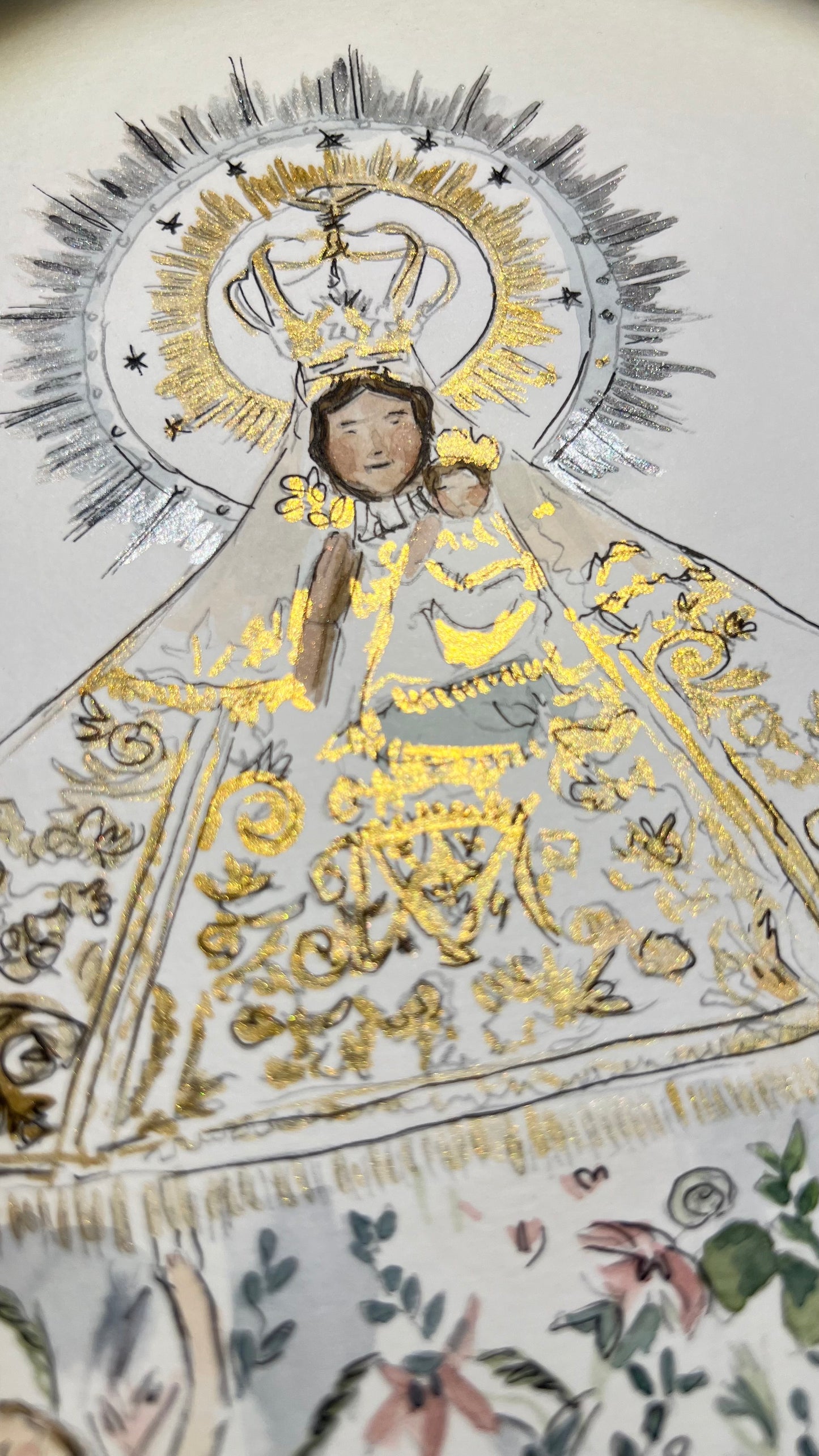 ACUARELA VIRGENCITA A5