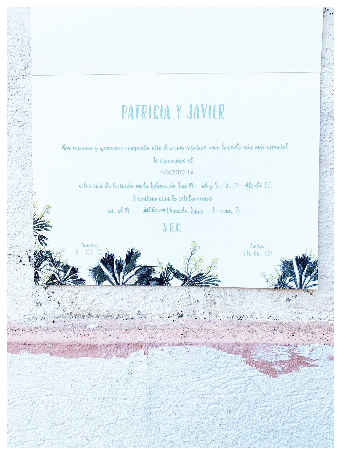 INVITACIONES DÍPTICO + SOBRE PERSONALIZADAS