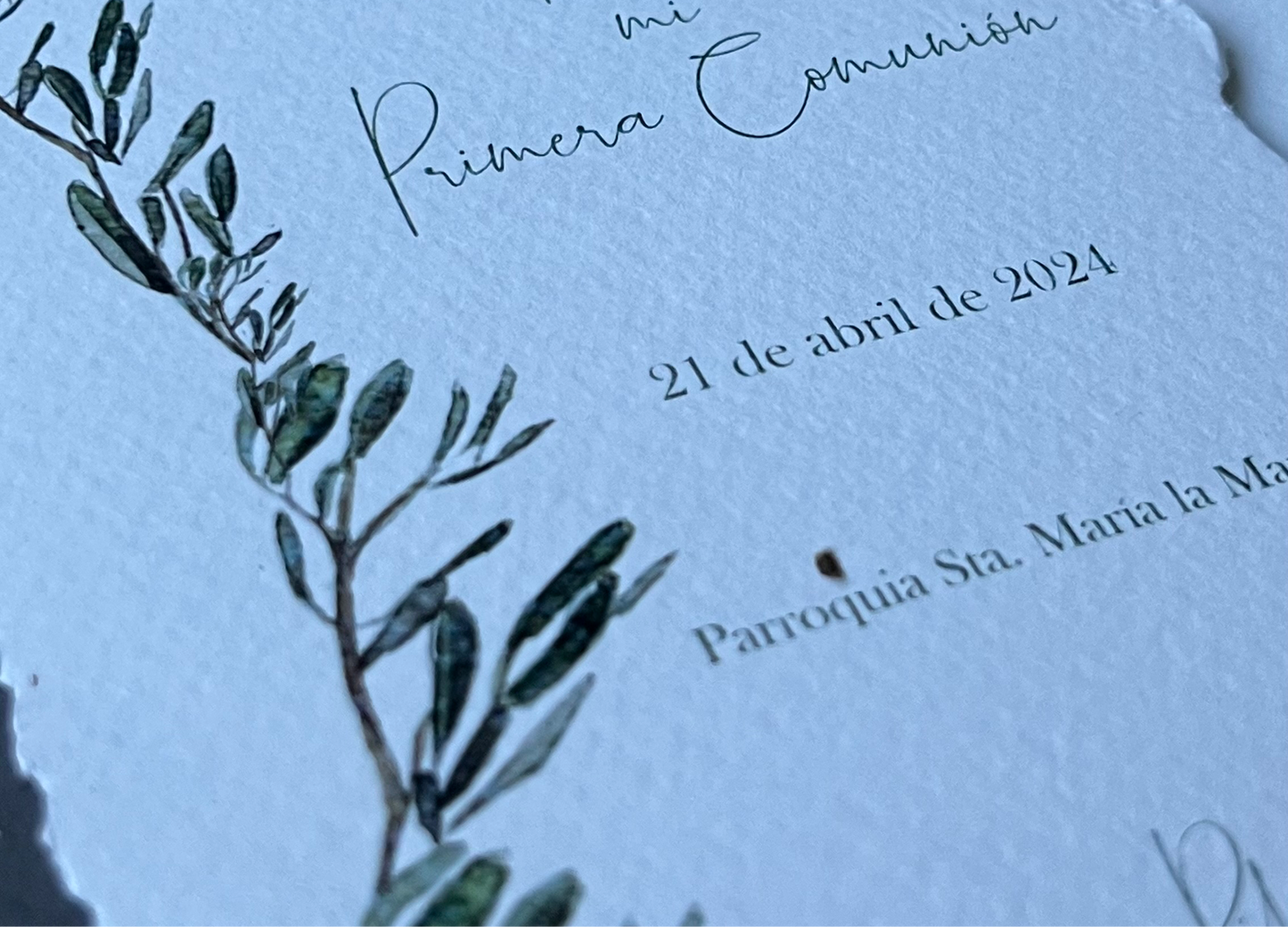 INVITACIÓN EN PAPEL COMUNION