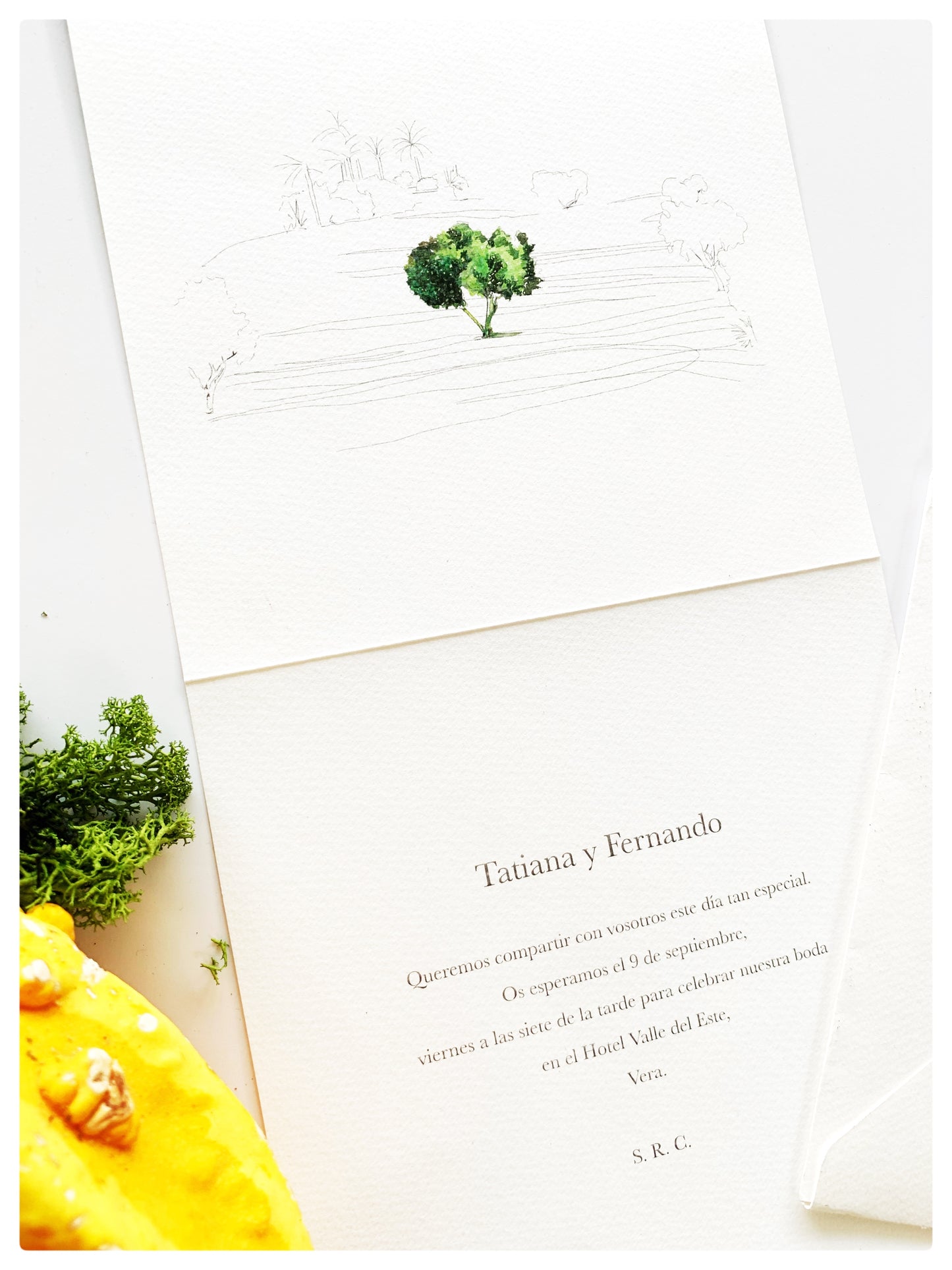 INVITACIONES DÍPTICO + SOBRE PERSONALIZADAS