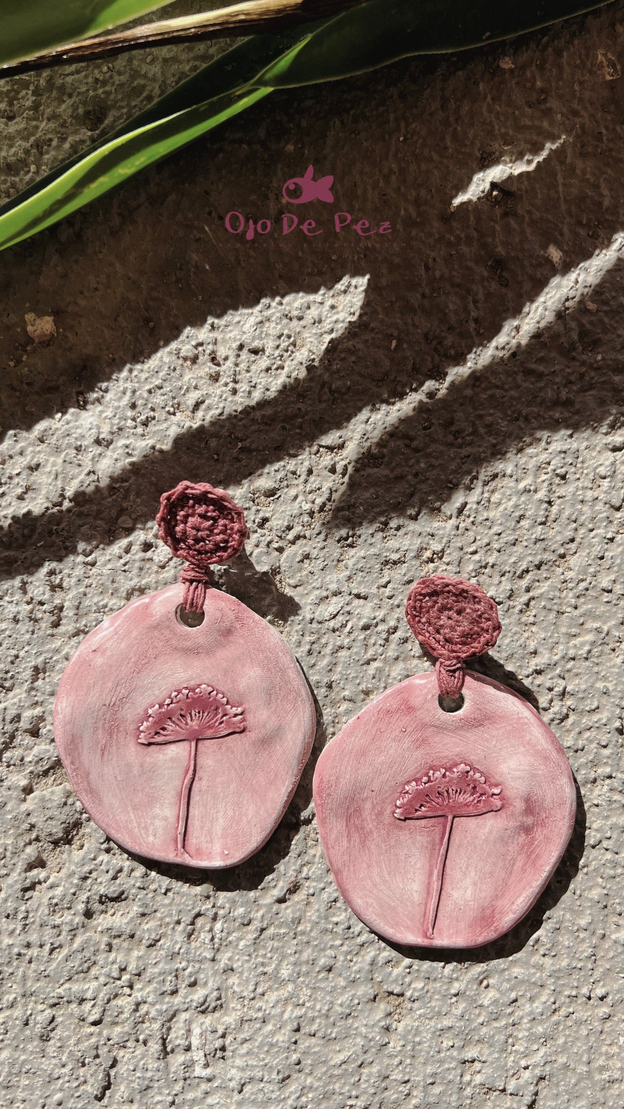 PENDIENTES CERÁMICA CON CROCHET “UMBELA”