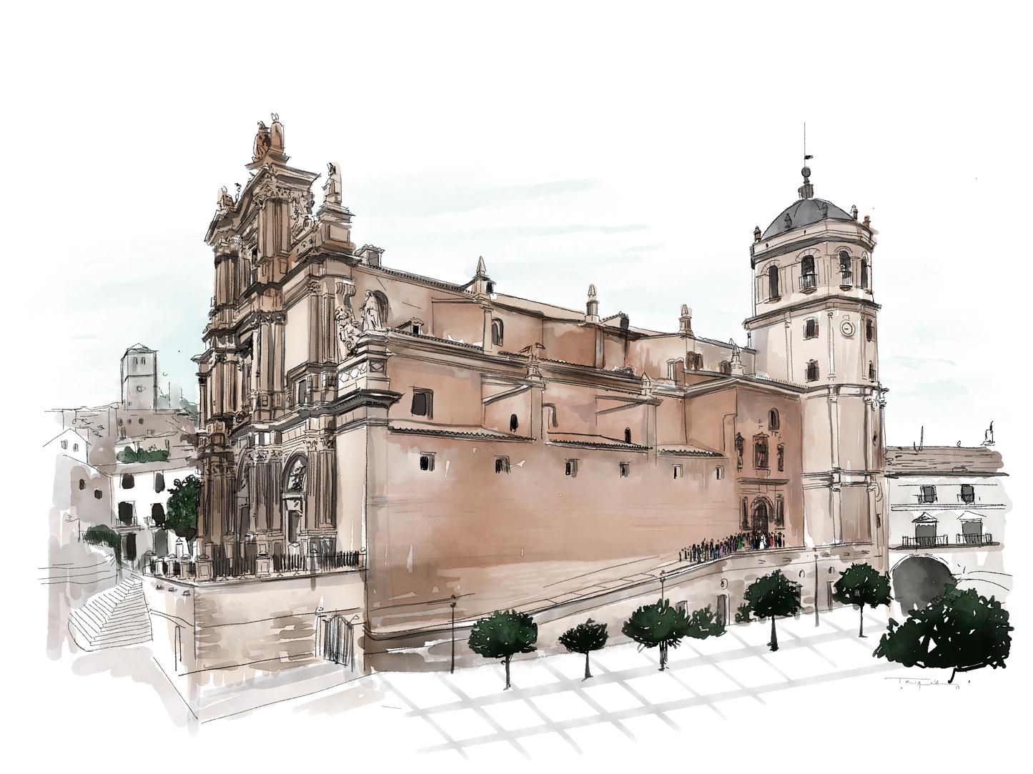 ILUSTRACIÓN DIGITAL EDIFICIO| se utiliza para hacer tus invitaciones con nosotros, posibilidad de hacerla impresa o tener tu archivo digital en alta calidad