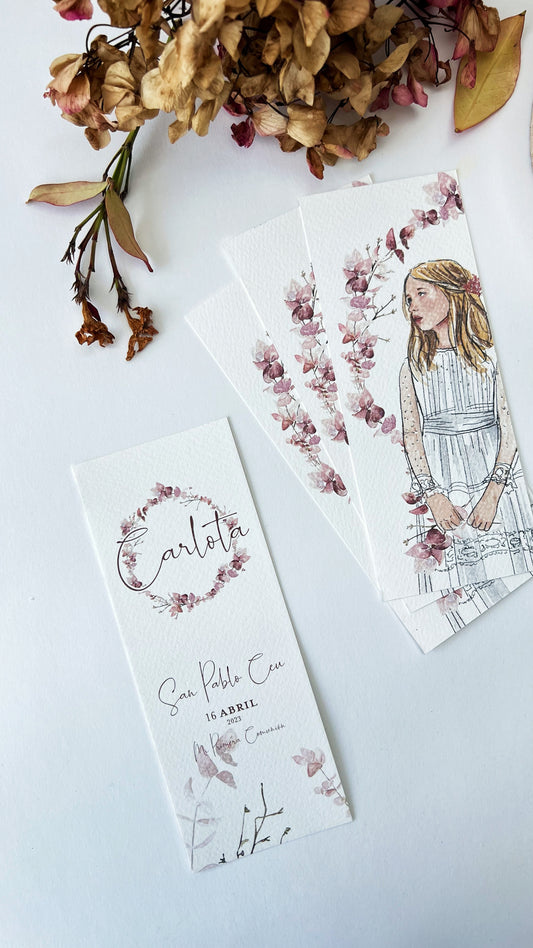 RECORDATORIOS MARCAPAGINAS con ilustración personalizada