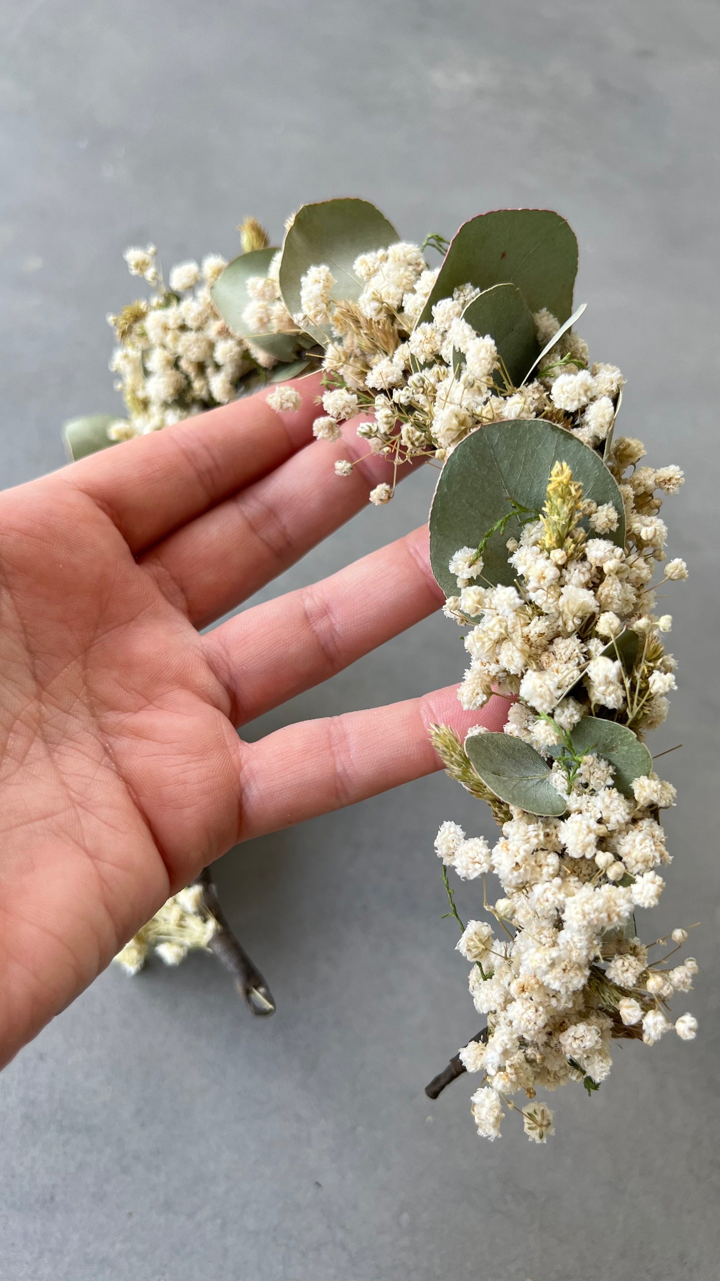 MEDIA CORONA PANICULATA, EUCALIPTO Y ESPIGA