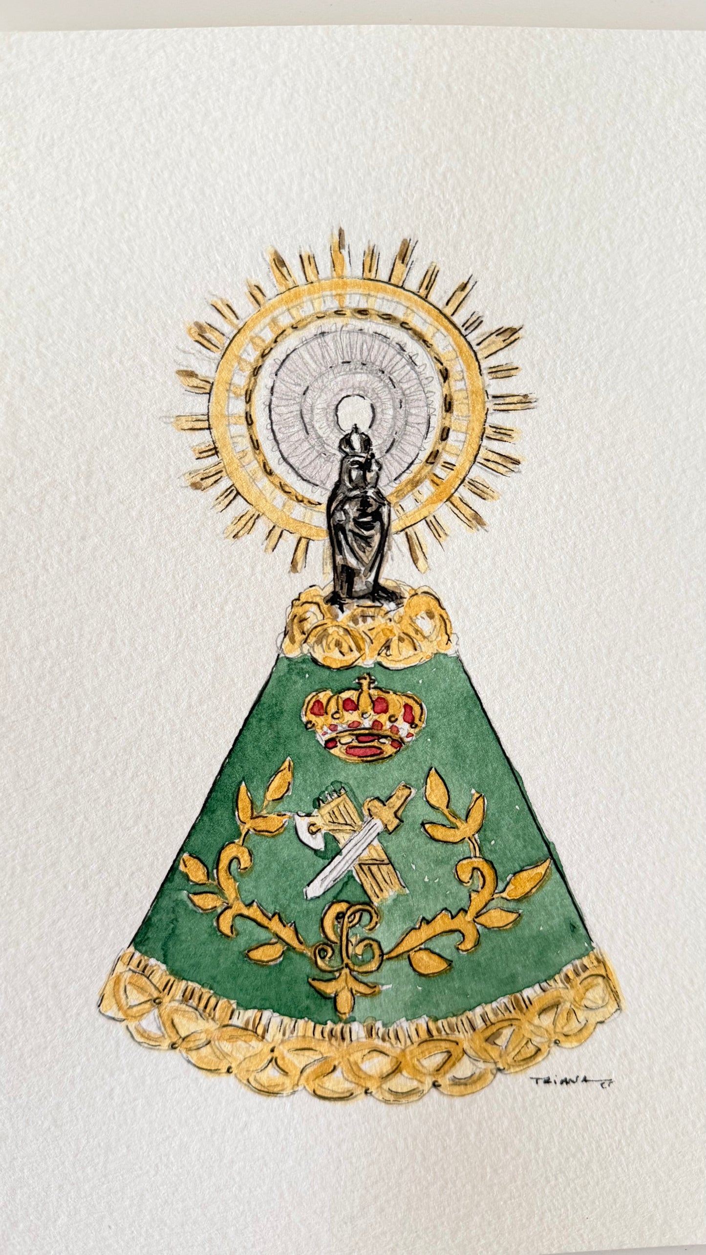 ACUARELA VIRGENCITA A5
