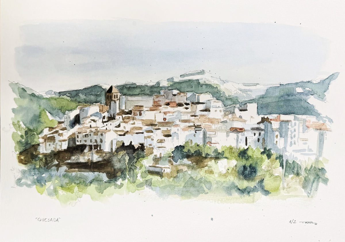 ACUARELA PAISAJE Y EDIFICIO A4