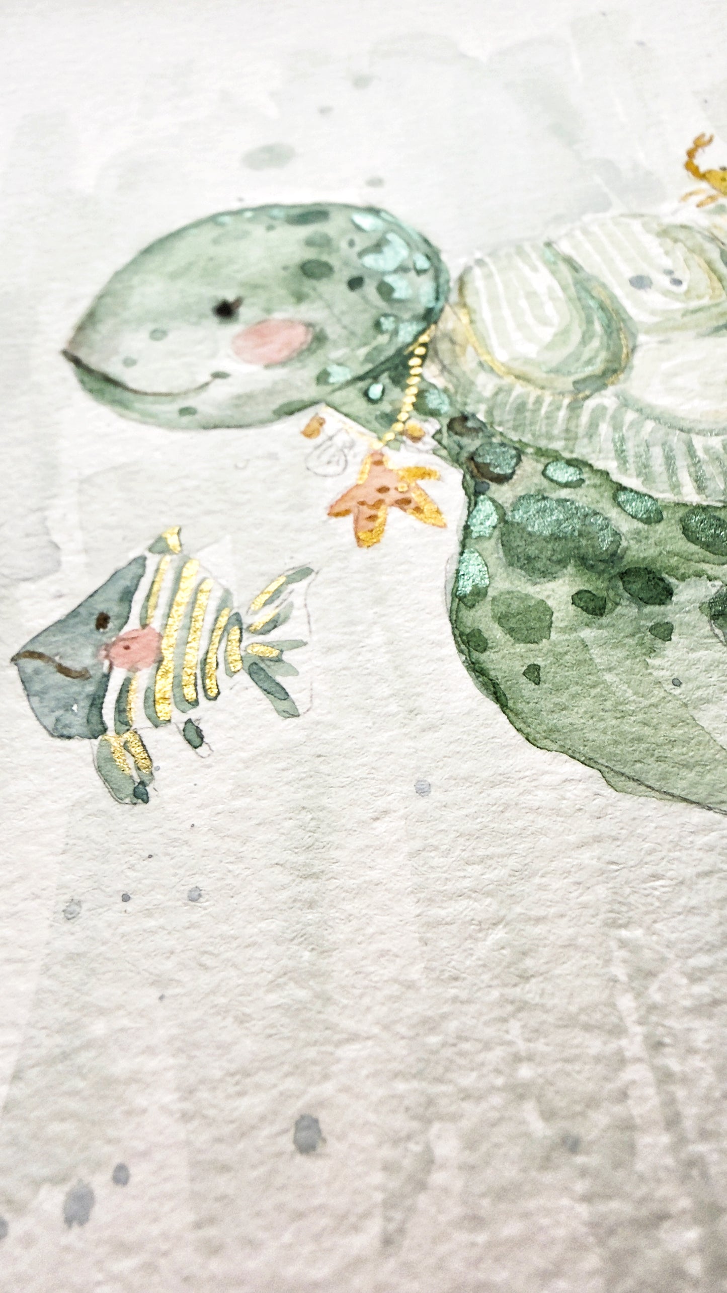 LAMINA O PINTADA A PINCEL NATALICIO  TORTUGUITA PERSONALIZADA