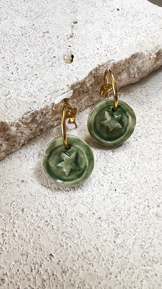 MINI PENDIENTES CERÁMICA ESTRELLA