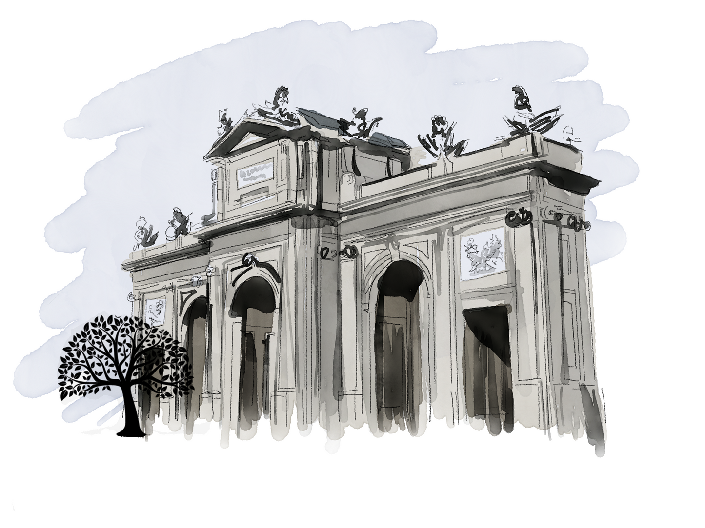 ILUSTRACIÓN DIGITAL EDIFICIO| se utiliza para hacer tus invitaciones con nosotros, posibilidad de hacerla impresa o tener tu archivo digital en alta calidad